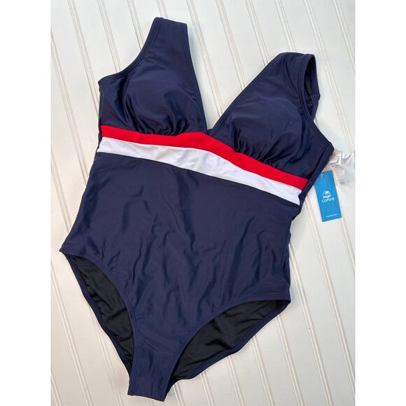 NWT Cupshe Italian Voyage Colorblock Lace-Back One Piece Swimsuit BUNDLE Sz L - Picture 4 of 9